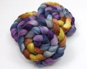 Organic Polwarth/ Silk Roving - Handpainted Roving for Spinning or Felting