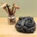 Natural Gray Gotland Wool Top - Undyed Roving for Spinning or Felting - 8oz