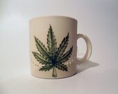 Coffee Mug - Marijuana Leaf - Cup - Coffee Cup - Ceramic - Stoneware