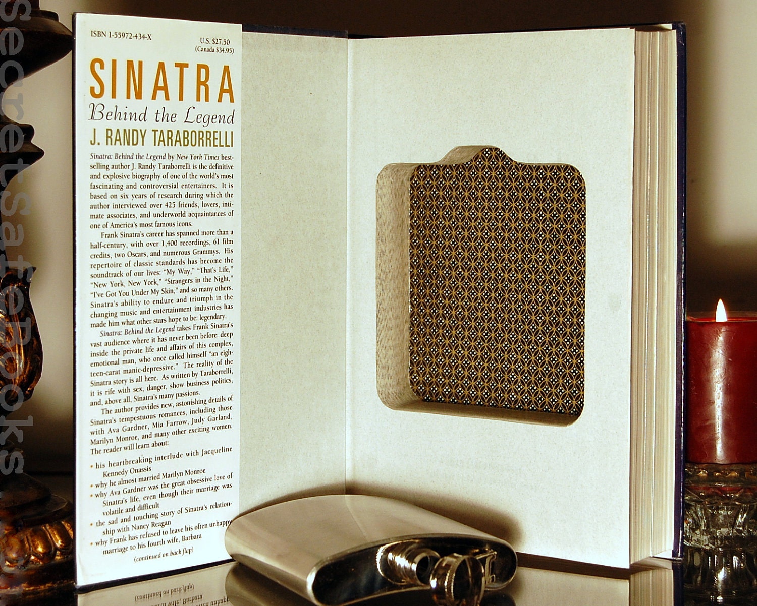 Hollow Book Safe & Flask FRANK SINATRA (Flask Included)