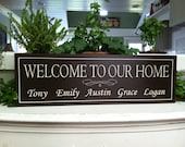 Welcome To Our Home Sign.....Carved Personalized Family Name Sign