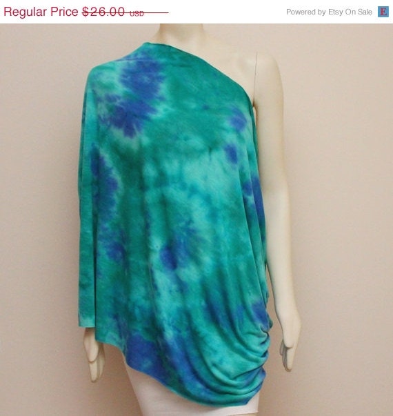 Summer Sale Blue Green Tie Dye Infinity Nursing Scarf Infinity Scarf Convertible Nursing Cover Nursing Shawl Nursing Wrap Shrug