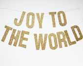 Joy to the World holiday banner (gold glitter) - stephlovesben