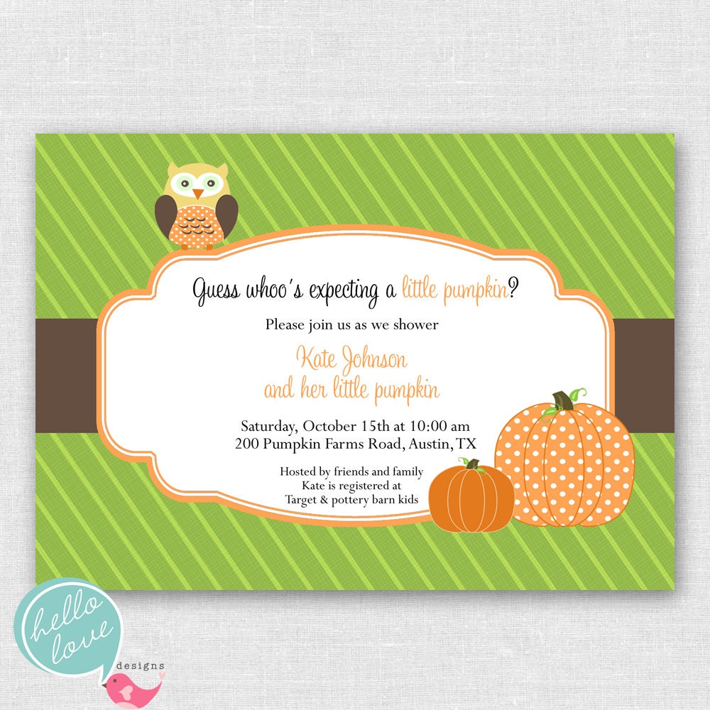 little pumpkin baby shower printable invitation Il_570xn