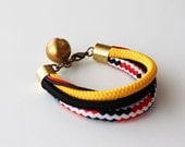Chunky Rope Bracelet - Charm Bracelet - Black Red Yellow White Bracelet - New Summer Collection