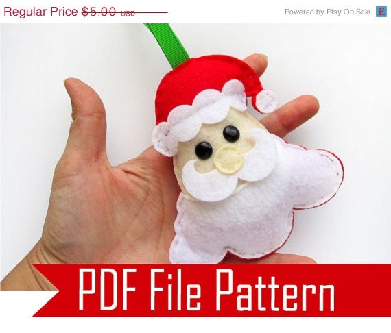 SALE Santa Claus Sewing pattern - PDF ePATTERN , Christmas Ornament Instant Download A492 Il_570xn