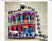 SALE ENDING - New Orleans Jewelry - Bourbon street Jewelry Pendant Necklace Charm Necklace Dog Tag  - Wedding Gifts
