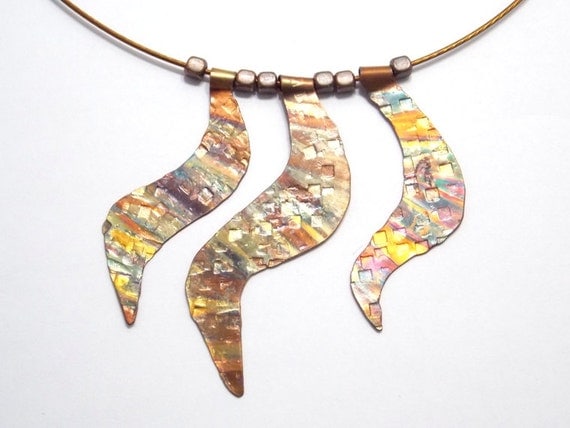 Copper Jewelry Bohemian Necklace Choker Flame Painted Fashion Jewelry