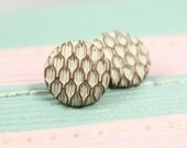 Set 10 Beautiful Mesh Surface Copper Patina Buttons. 0.39 inch