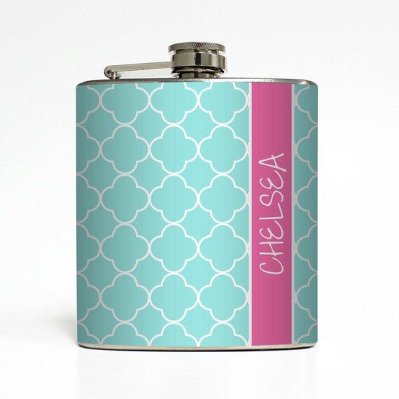 Personalized Flask Custom Name Monogram Moroccan by LiquidCourage