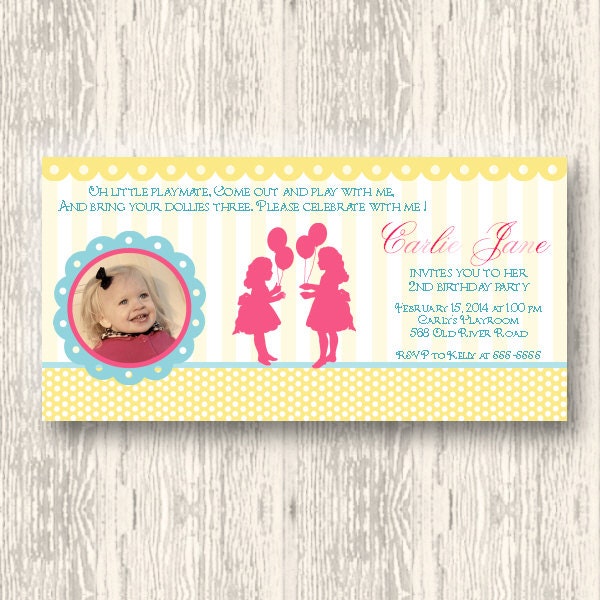 Girls Vintage Silhouette Invitation for Birthday Party or Baby Shower - DIY Printable Photo Invite by BeeAndDaisy Il_170x135
