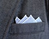 Men's Pocket Square in Gray Oxford Cotton - handkerchief wedding groomsmen suit black