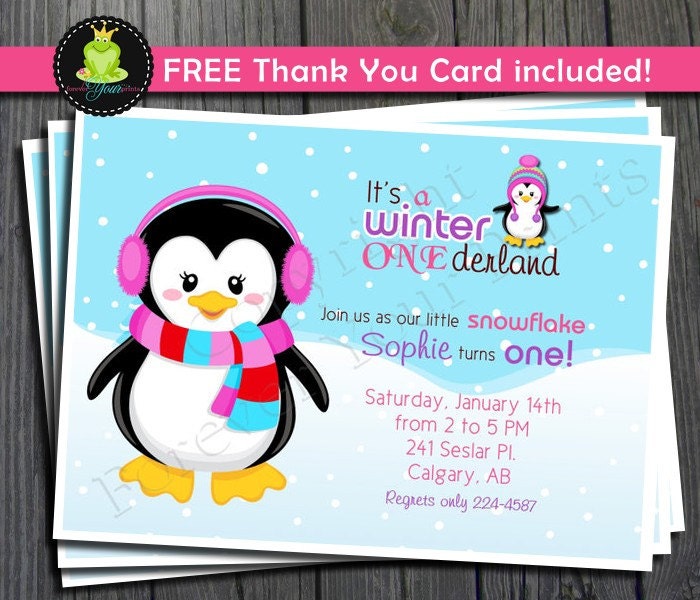 Winter Onederland Birthday Invitation - 1st Birthday Invitation Il_570xn