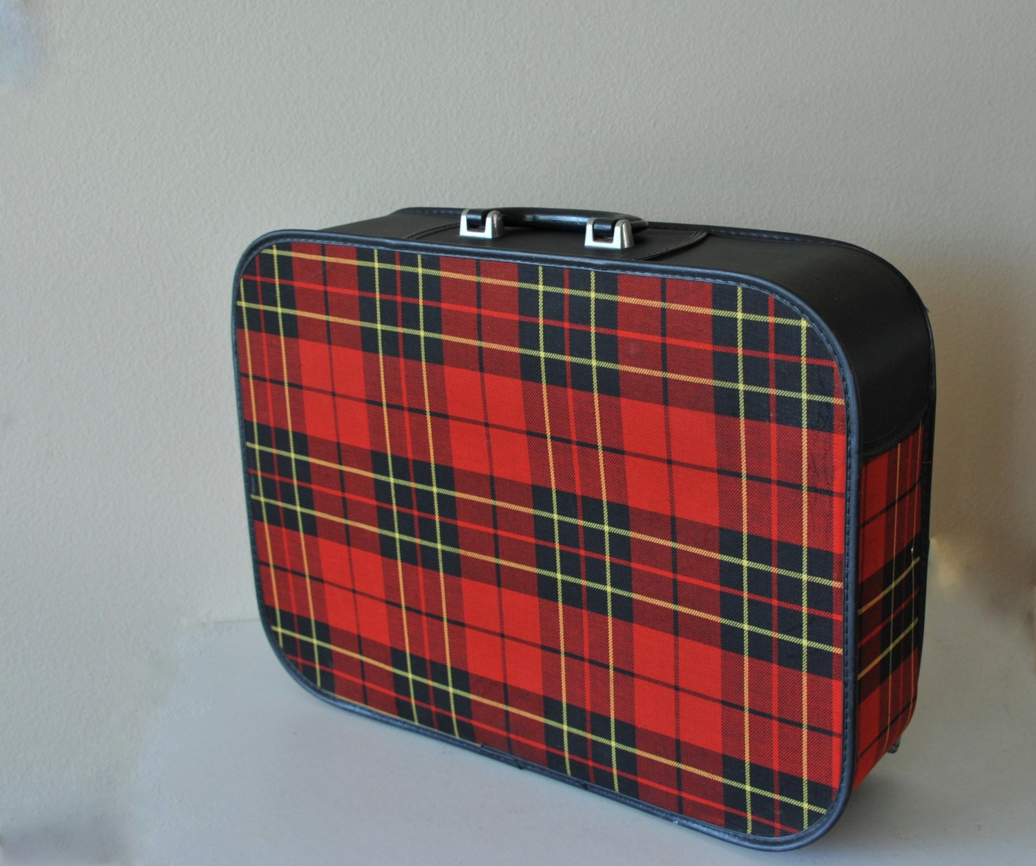 plaid luggage