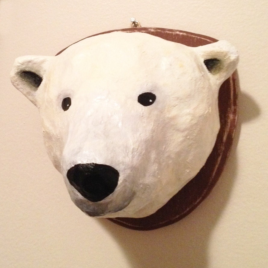 polar bear head mount