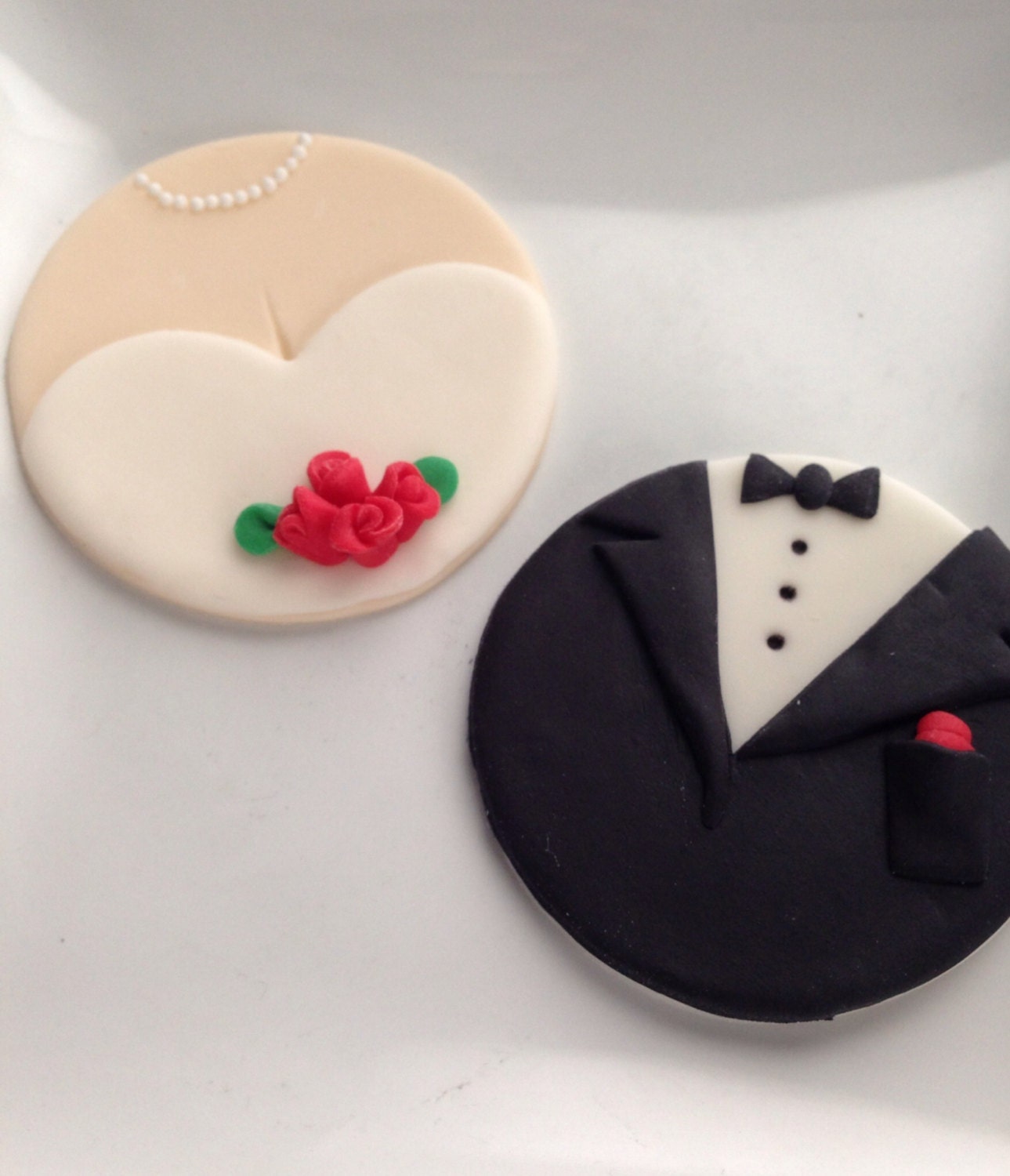 Bride and Groom Fondant Cupcake Cookie Topper Il_570xn