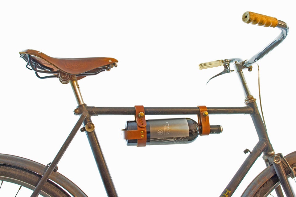 Bicycle Wine Rack - Leather, Tan, Multi-Size - oopsmark