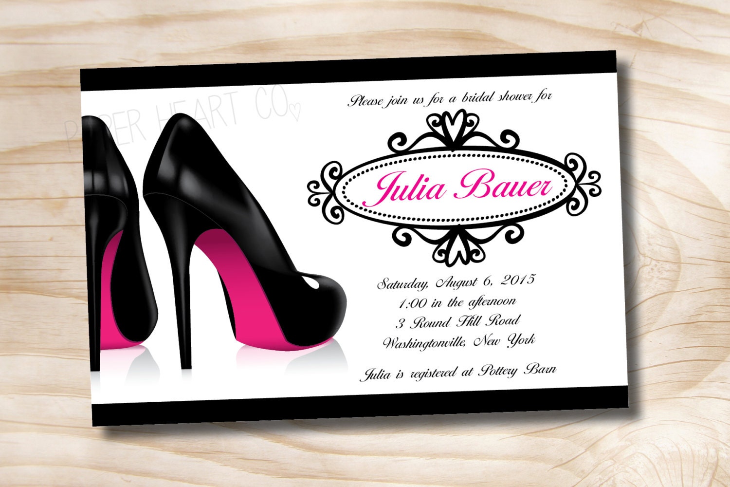 STILETTO CHIC Bridal Shower Bachelorette Party Invitation - You Print Il_570xn