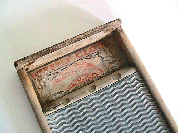 Vintage Metal Washboard, Antique Washboard, Vintage Waverly Globe
