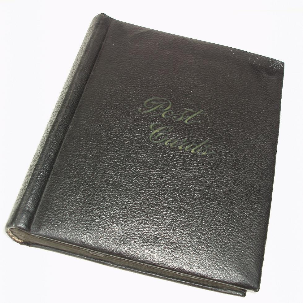 Antique Post Card Holder Postcard Album Black Book by WhimzyThyme