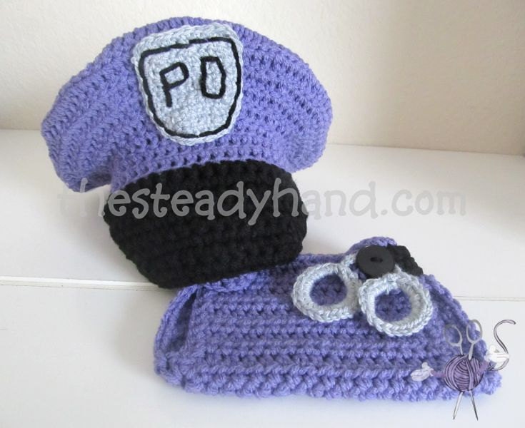 CROCHET PATTERN Newborn Police Hat & Diaper Cover by ...