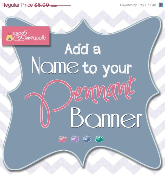 ON SALE Add a Name to Your Banner - Made to Match Any Design in Shop Il_570xn