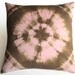 Decorative Summer Pillow Cover 18x18" - Brown, Pink - Natural Linen Living Room Chair Bed Throw Pillow Case - Hand-Dyed Fabric