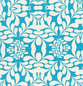 Diamond Leaves by Mark Cesarik in Teal - 1 yard