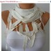 Mother's Day Gift - Women Pashmina Scarf - Cotton Scarf - Cowl with Lace Edge - White - fatwoman