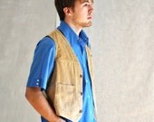 70's Wrangler Vintage Corduroy Mens Womens Vest Unisex Western Cowboy BoHo USA Boho