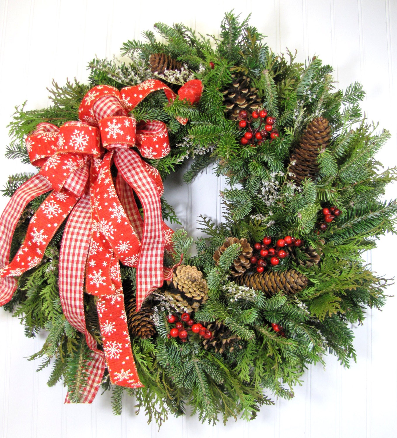 Fresh Holiday Wreath 22 Christmas Wreath by summersweetboutique