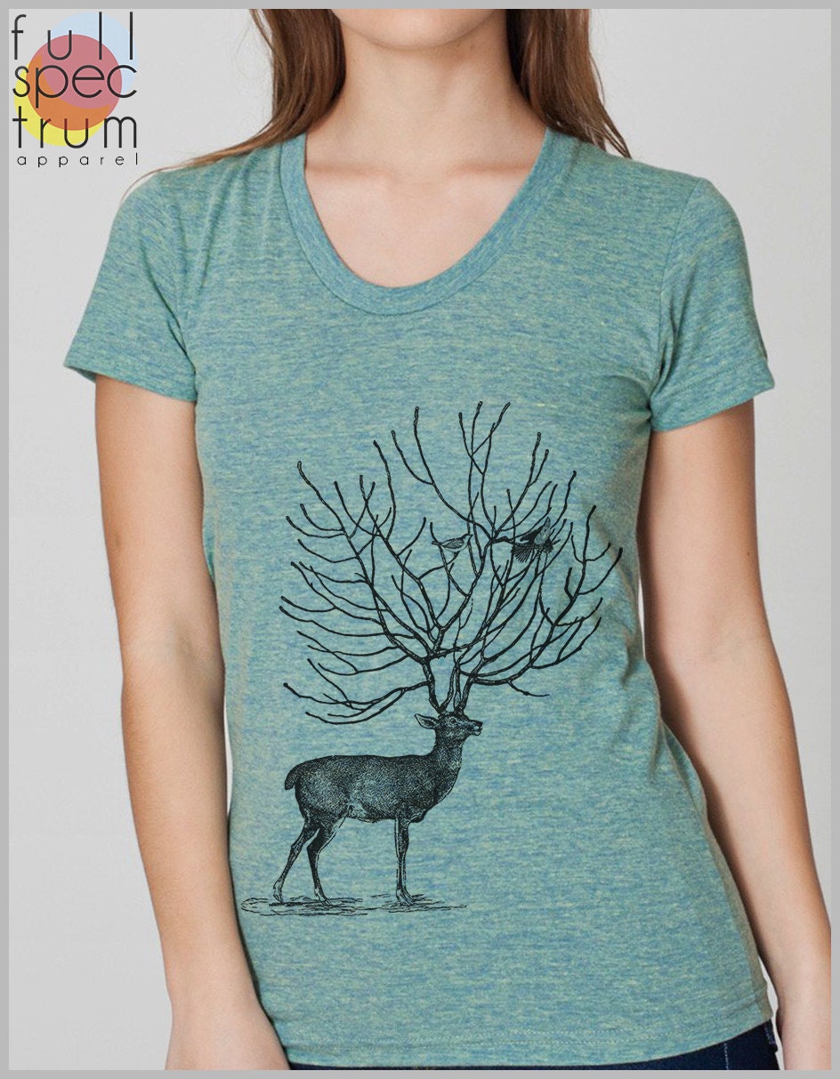 Womens Deer T Shirt American Apparel By Fullspectrumapparel 