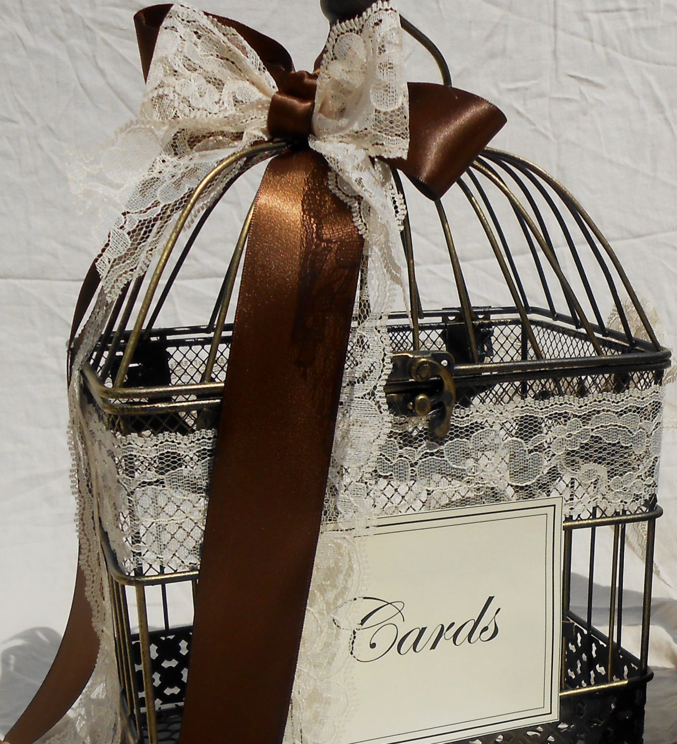 Gorgeous Little Wedding Birdcage Card Holder / Wedding Card Box / Fall Wedding / Autumn Wedding / Home Decor - ThoseDays