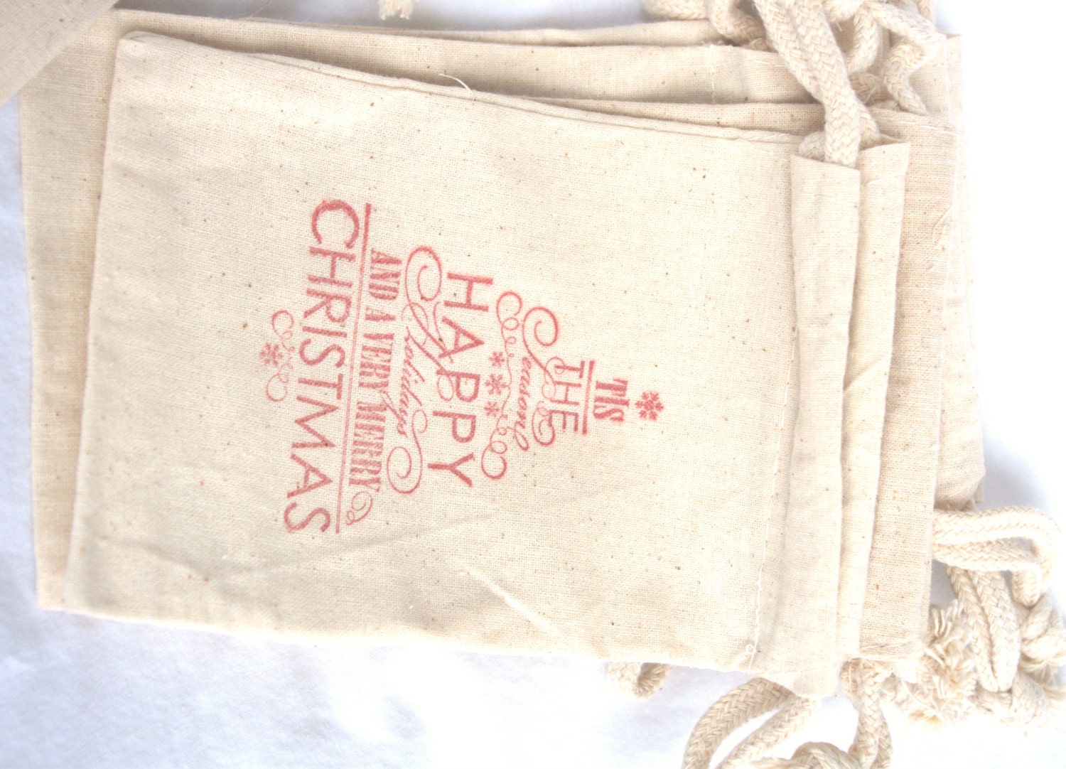 10 HandStamped Muslin Cotton Bags-Holiday gift packaging-3.5x5inches ... 10 HandStamped Muslin Cotton Bags-Holiday gift packaging-3.5x5inches ...