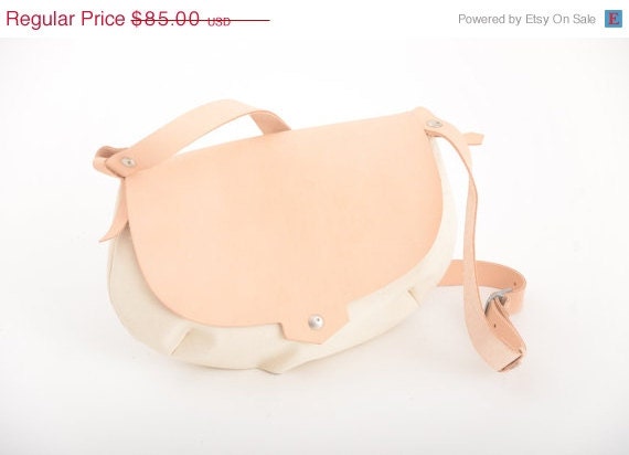 Canvas bag with Leather - Saddle bag