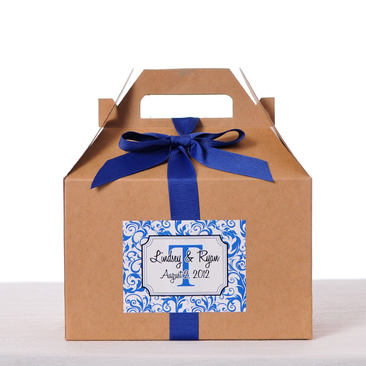 Gable Wedding Box Set of 8 - Wedding Favor Box / Welcome Box Labels Il_570xn