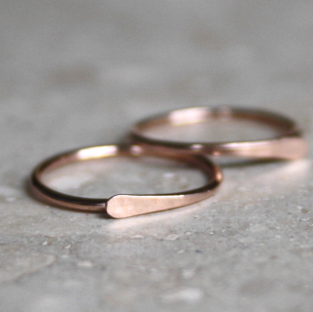 Simple 14K Rose Gold Tiny Hoop Earrings by NicoleJewellery on Etsy