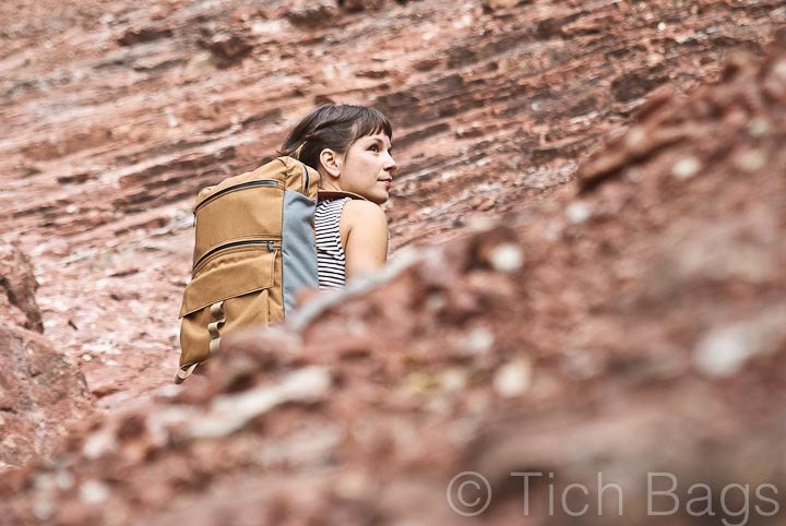 S A L E // Small Backpack -- rust & grey -- ready to ship.