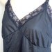 Vintage full slip black nylon lace bodice . union tag. 38 bust