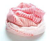 Coral Shibori Scarf - gauzy cotton summer scarf - Coral