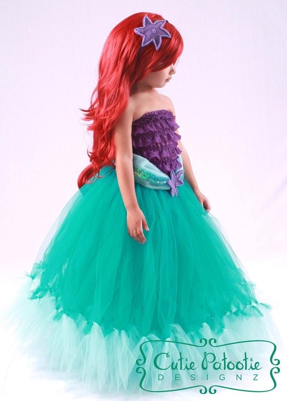 Tutu Skirt - Teal - Mermaid Halloween or Birthday Costume - Tidal Wave Teaser - 7-8 Youth Girl - Cutie Patootie Designz Il_570xn