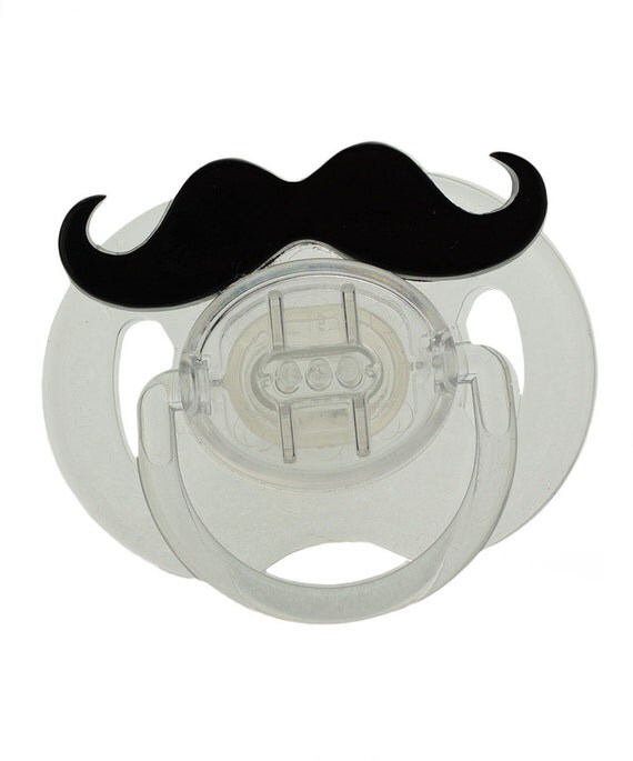 Black Mustache Avent Pacifier by mycrystaldream on Etsy