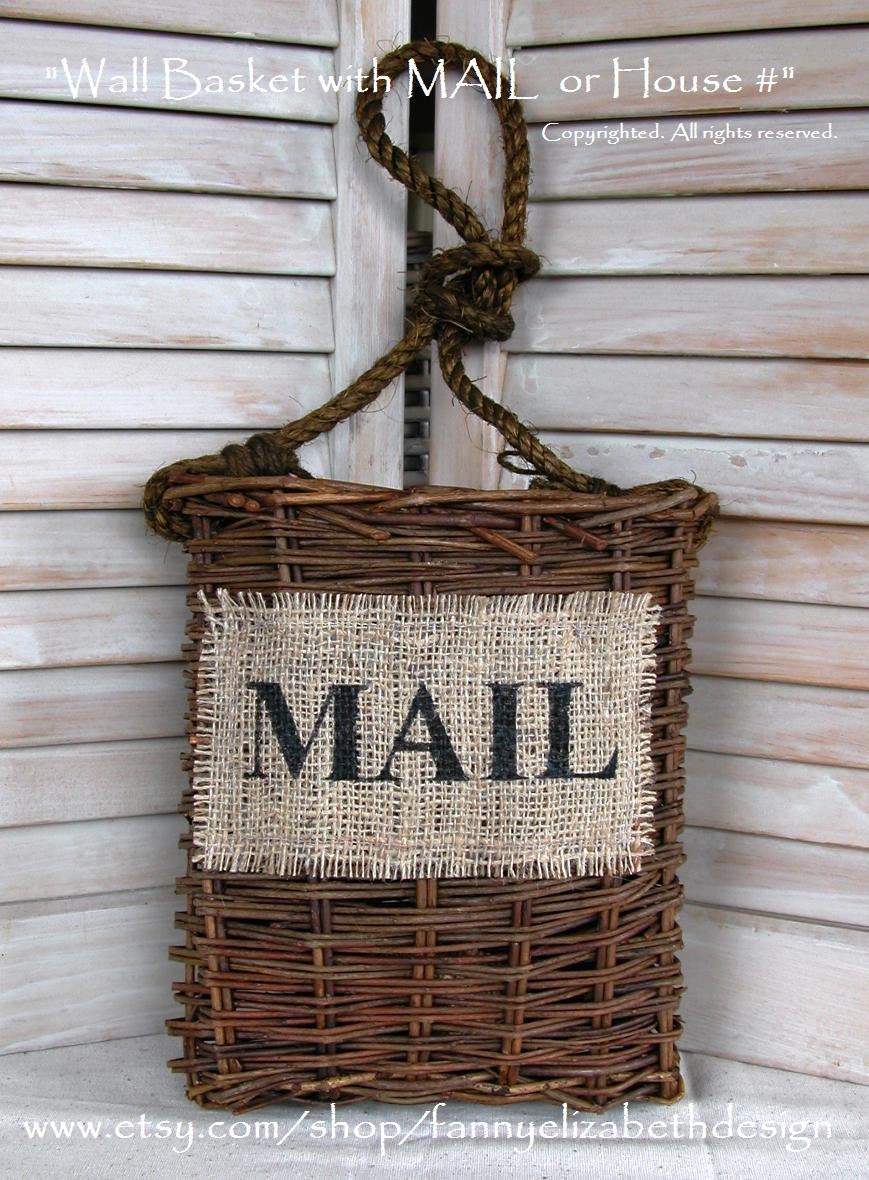 Wall Mail Basket FREE SHIPPING Shabby Chic by FannyElizabethDesign