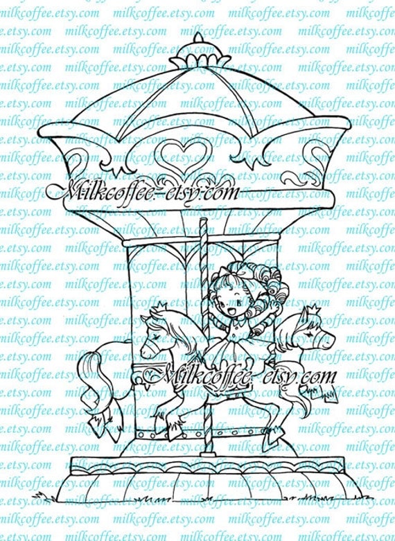 Digital Stamp - Nikki in the Carrousel