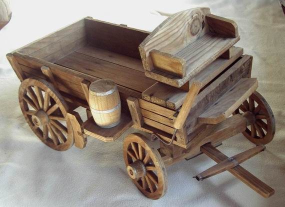 vintage wooden toy wagon