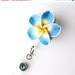 Aqua Plumeria - Retractable Badge Reel - Flower Badge Holders - Designer ID Reel - Nurse Gifts - Pretty Name Badge Clips - BadgeBlooms