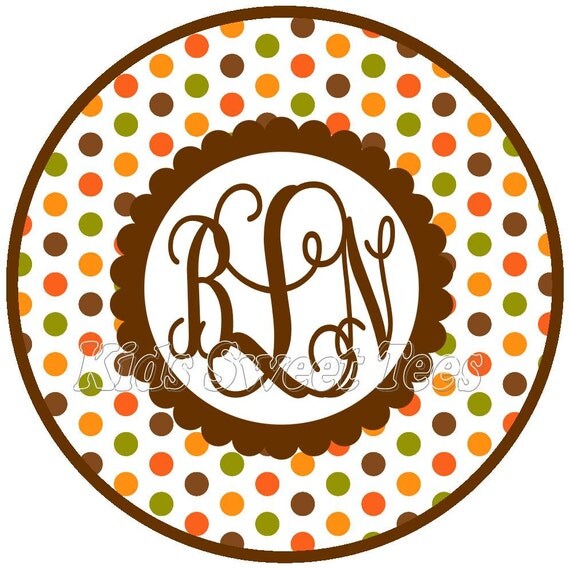 Fall polkadot monogram - personalized - digital image - Fall - Autumn - Thanksgiving Il_570xn