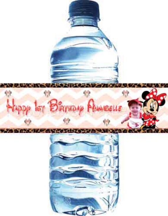 Minnie Mouse Birthday water bottle labels: Downloadable Il_570xn