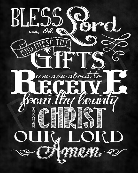 Art Bless us oh LORD Prayer Chalkboard by ToSuchAsTheseDesigns