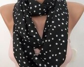 Circle Scarf  Infinity Scarf  Tube scarf... It made with good quality CHIFFON fabric star pattern